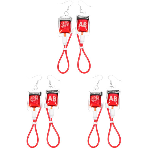 3Pairs Mini Charm Earrings Multi Color Lightweight Dangling