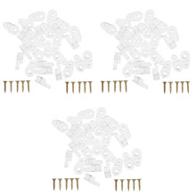 3Sets Multi-Use Plastic Mirror Clips Glass Brackets Wall Mount Holder