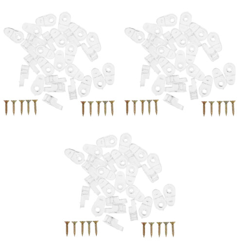 3Sets Multi-Use Plastic Mirror Clips Glass Brackets Wall Mount Holder
