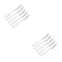 10Pcs Silver Fruit Picks Stainless Steel Forks for Kids Snacks