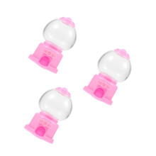 3Pcs Pink Plastic Mini Gumball Machine Toys for Kids
