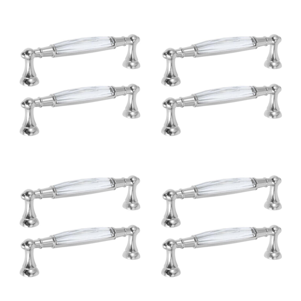 8Pcs Silver Modern Crystal Cabinet Knobs For Kitchen Wardrobe Drawers 3713122750094