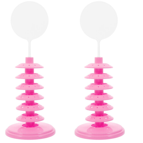 2Pcs Pink Desktop Lollipop Stand Decorative Cake Pops Display Rack
