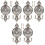 6Pcs Silver Alloy Curtain Pothooks Decorative Hooks for Home Use 2