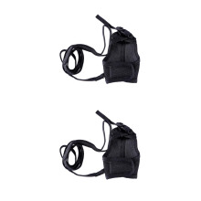 2Pcs Rabbit Harness Leash Black Ultra-Soft Adjustable Pet Walking Lead