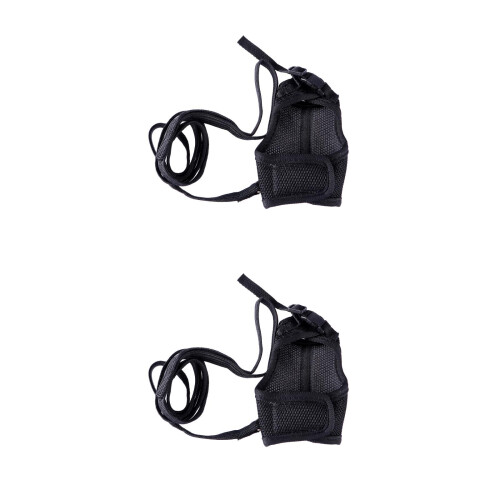 2Pcs Rabbit Harness Leash Black Ultra-Soft Adjustable Pet Walking Lead