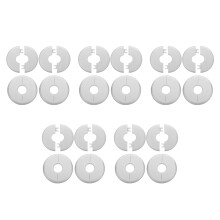20Pcs Silver Ppr Round Faucet Cover Pipe Hole Decorative Wall Plates