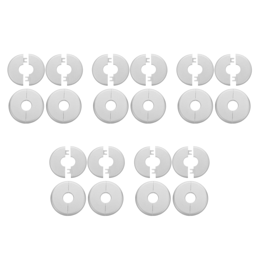 20Pcs Silver Ppr Round Faucet Cover Pipe Hole Decorative Wall Plates 3713322526376