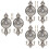 6Pcs Silver Alloy Curtain Pothooks Decorative Hooks for Home Use 4