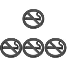 4Pcs Metal No Smoking Car Stickers Black Dashboard Decals Easy Install
