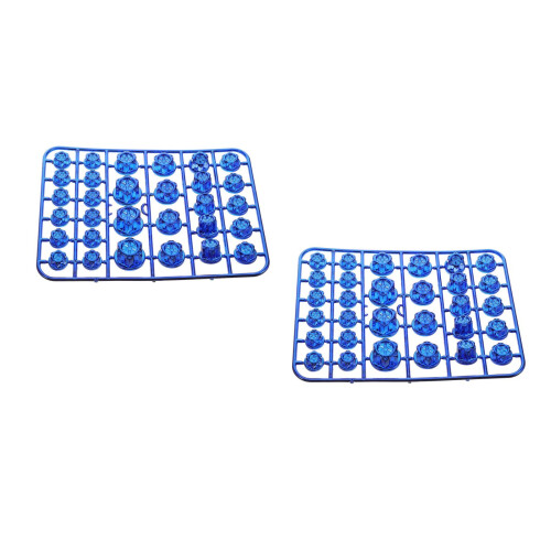 60Pcs Easy Install Blue ABS Motorcycle Screw Trim Caps Hex Bolt Covers