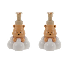 2Pcs Pe Foams Pump Bottle Travel Size Cloud Bear Shape Soap Dispenser