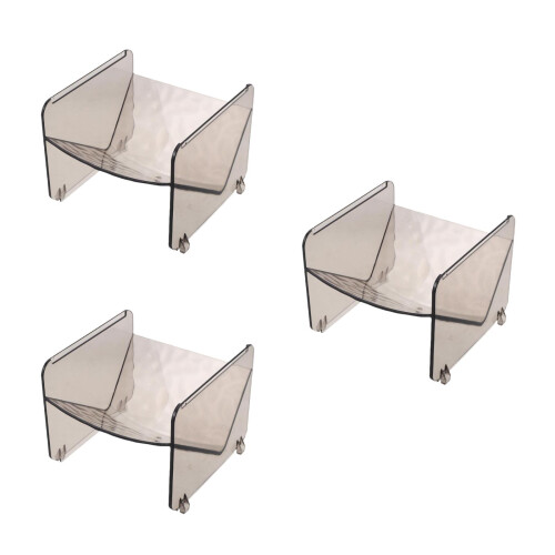 3Pcs Grey Plastic Bathroom Storage Basket Entryway Organizer