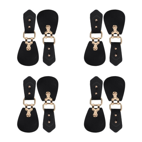 8Pcs Durable Black PU Alloy Buttons for Women's Coats Sweaters Jackets