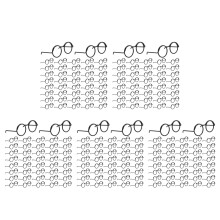 250Pcs Black Metal Miniature Eyeglasses for Dolls DIY Craft Doll Props