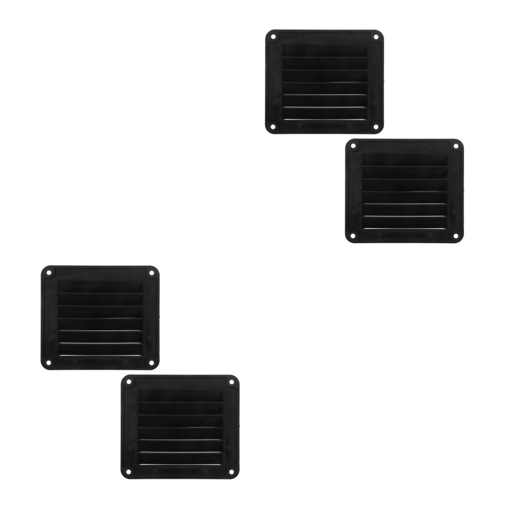 4Pcs Boat Rv Air Vent Covers Nylon Louvered Ventilation Grilles Black 3713122749616