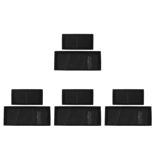 8Pcs Black Silicone Vanity Storage Tray Kitchen and Bathroom Organizer