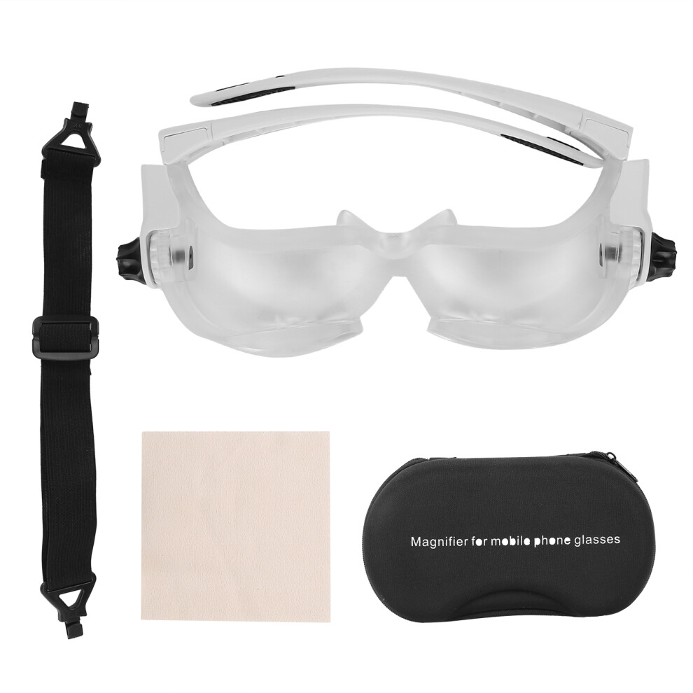 TV Magnifying Goggles Distance Viewing Glasses Headset Magnifier For Reading Research Jewelry Appraisal Locking Function Adjustable Angle Desktop