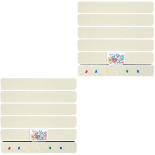 2Sets White Felt Bar Strips DIY Bulletin Board for Wall Memo Display 2