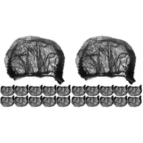 200Pcs Comfortable Black Disposable Hair Nets Non-Woven Mesh Caps