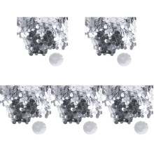 5Ensembles Confettis Argentés Ronds Pour Décoration De Table