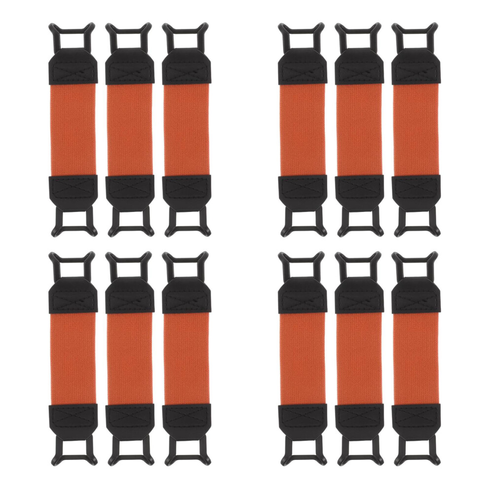 12Pcs Phone Security Grip Strap Adjustable Elastic Orange 3713135359307