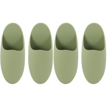 4Pcs Bathroom Wall Mount Toothbrush Holder in Green Silicone Material