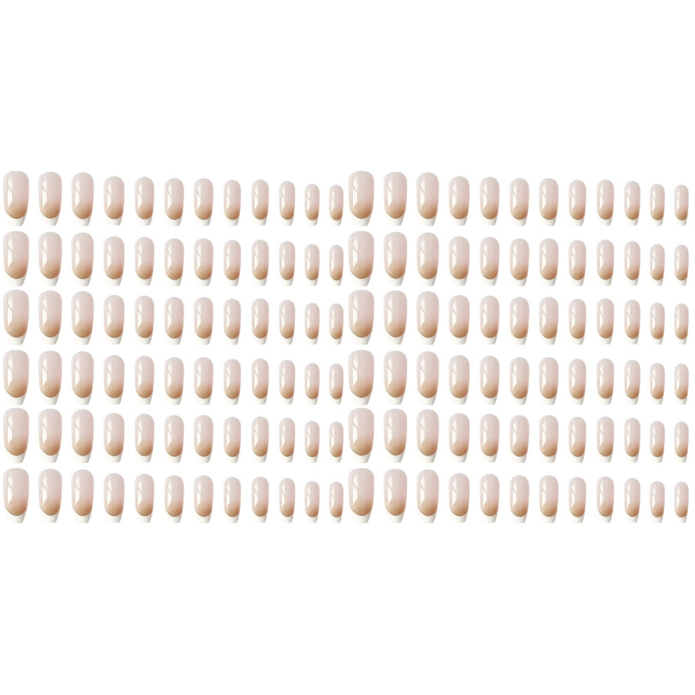 Beige 144Pcs Medium Press On Nails For Women False Nail Tips Durable