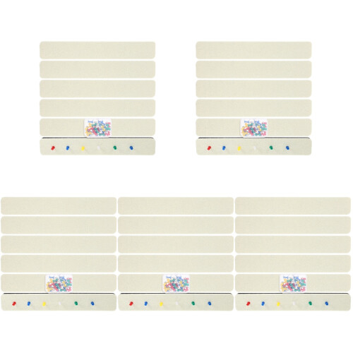 5Sets White Felt Bulletin Board Strips for Wall DIY Home Office Decor