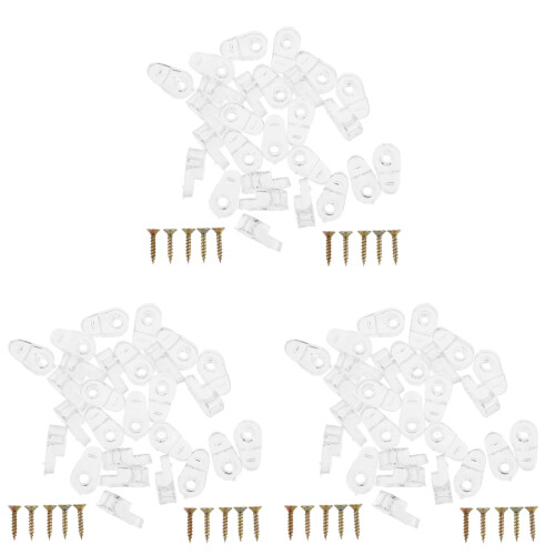 3Sets Multi-Use Plastic Mirror Clips Glass Brackets Wall Mount Holder 1