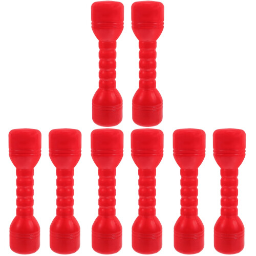 8Pcs Kids Gym Hand Weights Red Plastic Exercise Dumbbells