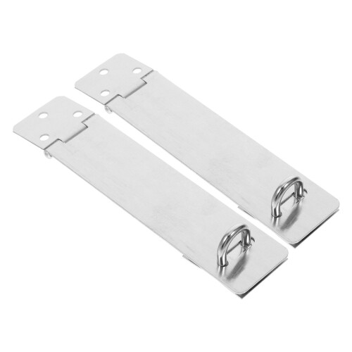 6Sets Heavy Duty Silver Door Hasp Lock Stainless Steel Security Latch 1
