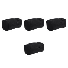 4Pcs Soft Oxford Pencil Case Black Large Capacity Pen Organizer
