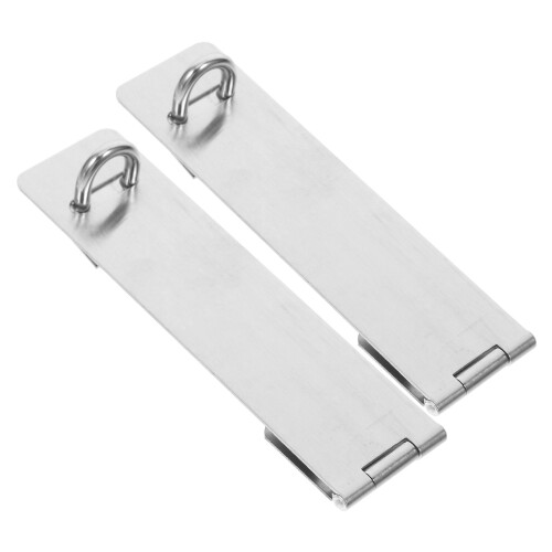 6Sets Heavy Duty Silver Door Hasp Lock Stainless Steel Security Latch 2
