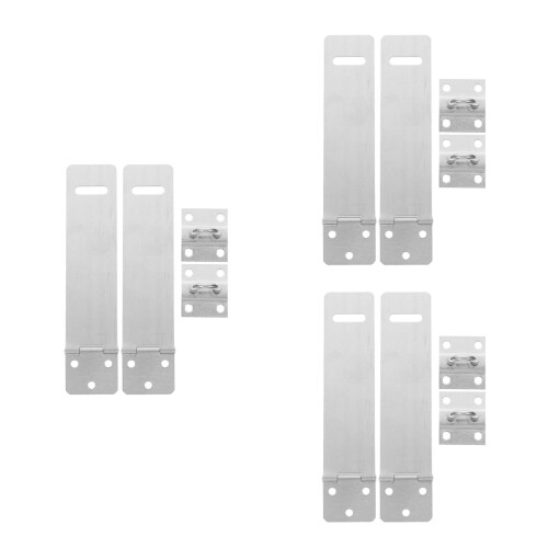 6Sets Heavy Duty Silver Door Hasp Lock Stainless Steel Security Latch