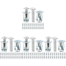 100Sets Petal Nut Inserts Silver Galvanized Carbon Steel for Hardboard