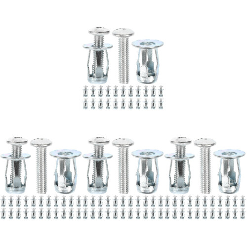 100Sets Petal Nut Inserts Silver Galvanized Carbon Steel for Hardboard