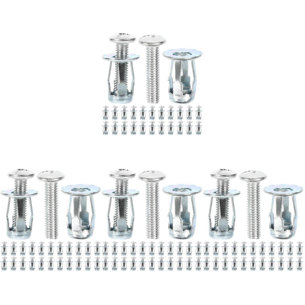 100Sets Petal Nut Inserts Silver Galvanized Carbon Steel For Hardboard 3713135359598