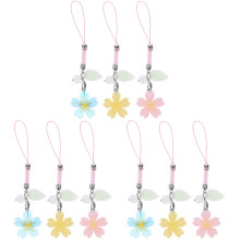 9Pcs Assorted Resin Phone Chain Charm Cute Cherry Blossom Decoration