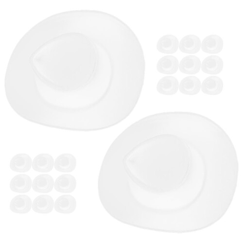 60Pcs Small White Plastic Mini Cowboy Hats for Doll Accessories Decor 2