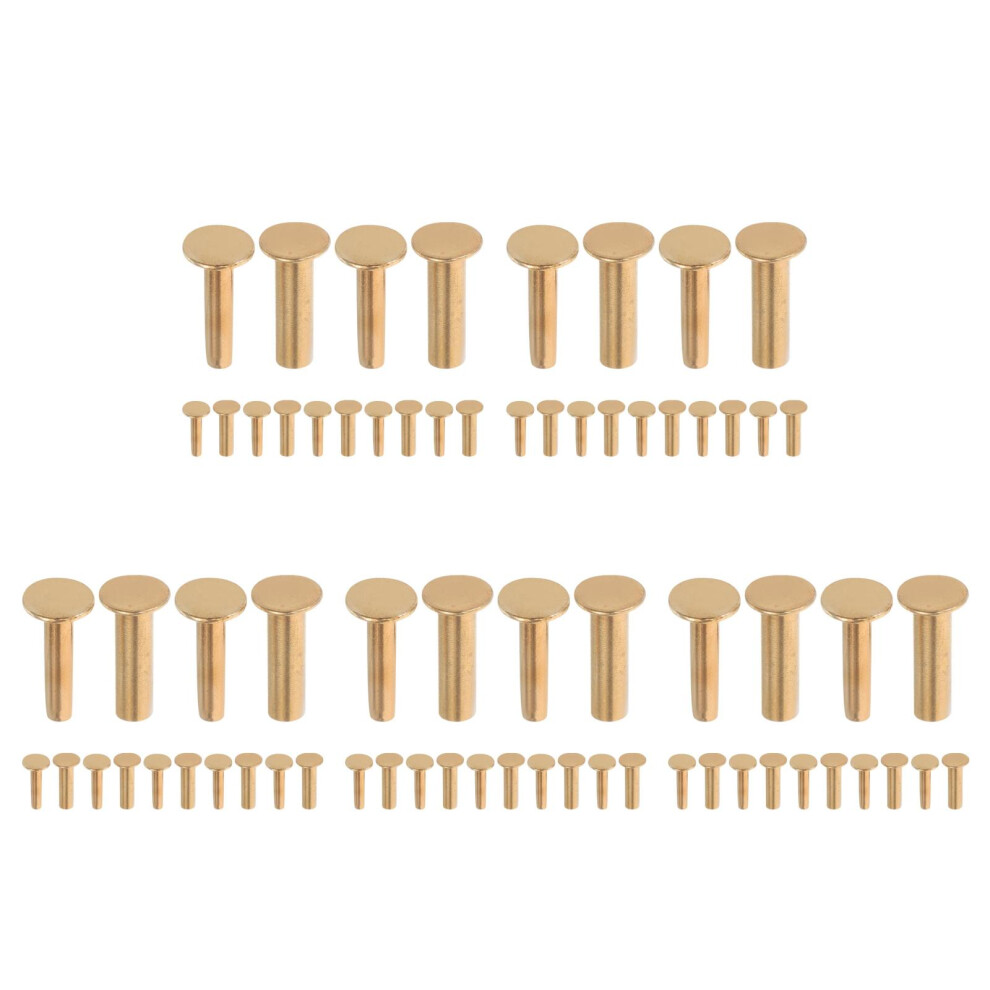 70Pairs Copper Handle Rivets Golden Diy Kitchen Repair Fasteners 3713322526987