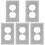 5Sets Silver Shiny Plastic Socket Panels with Zircon Decorative Cover 1