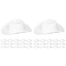 40Pcs Lightweight Plastic Mini Cowboy Hats White for DIY Decor