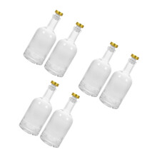 6Pcs Transparent Glass Wine Bottles Screw Base Elegant Design