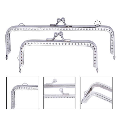 3Pcs Stylish Silver Metal Purse Frame Clasp for DIY Bag Craft 2
