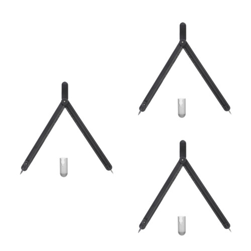 3Pcs Black Metal Circle Maker Compass for Drawing Math and Woodworking