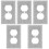 5Sets Silver Shiny Plastic Socket Panels with Zircon Decorative Cover 4
