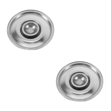 2Pièces Couvercle Pot Acier Argenté Pour Épices & Lait
