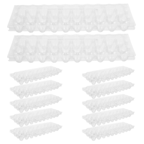 20Pcs Plastic Transparent Quail Egg Tray with Individual Slots Bulk