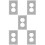 5Sets Silver Shiny Plastic Socket Panels with Zircon Decorative Cover 9